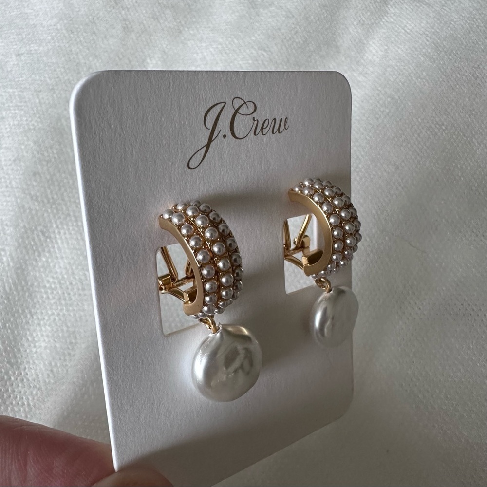 Jcrew Pearl hoops with freshwater pearl drops - Picture 4 of 4